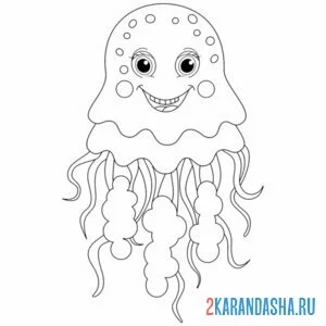 Раскраска большая медуза онлайн