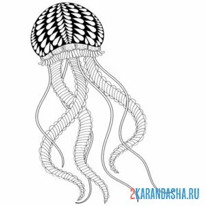 Раскраска медуза для антистресс онлайн