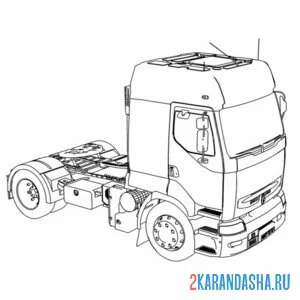 Раскраска рено грузовик без прицепа онлайн