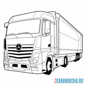 Раскраска грузовик мерседес онлайн