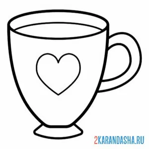 Раскраска чашка для чая посуда онлайн