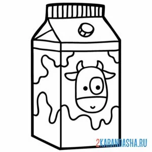 Раскраска коробка молока онлайн