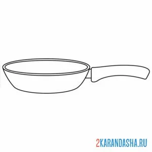 Раскраска посуда сковородка онлайн