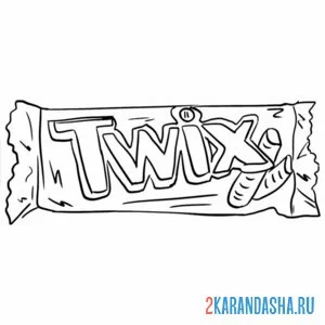 Раскраска твикс шоколадка онлайн