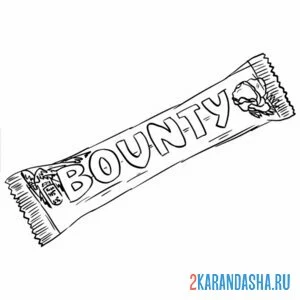 Раскраска шоколадка баунти онлайн
