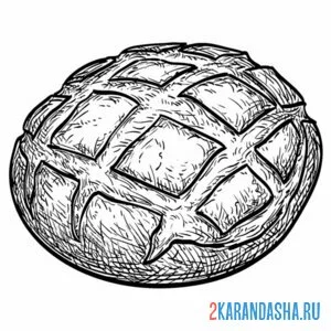 Раскраска хлеб калач онлайн