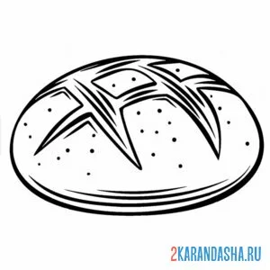 Раскраска хлеб круглый онлайн