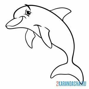 Раскраска дельфин подмигивает онлайн