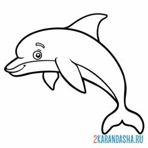 Раскраска хорошенький дельфин онлайн