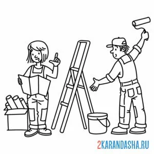 Раскраска профессия строительная бригада онлайн