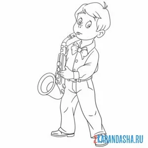 Раскраска профессия саксофонист онлайн