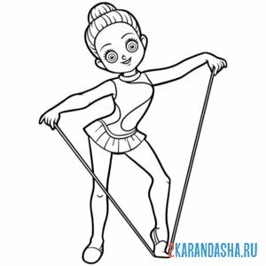 Раскраска профессиональная художественная гимнастика онлайн