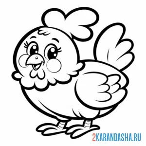 Раскраска курица молодушка онлайн