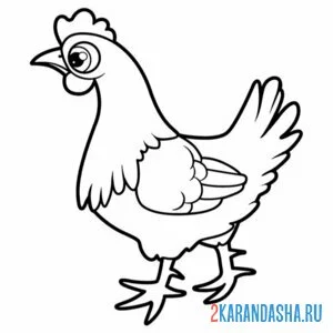 Раскраска курица глазастая онлайн