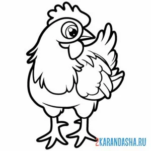 Раскраска фермерская курица онлайн