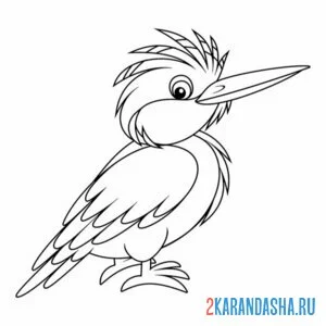 Раскраска птица зимородок онлайн