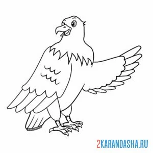 Раскраска орел здоровается онлайн