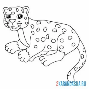 Распечатать раскраску гепард леопард на А4