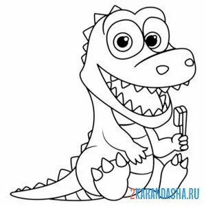 Раскраска малыш крокодил онлайн