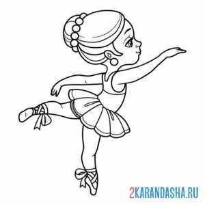Раскраска балерина начинающая онлайн