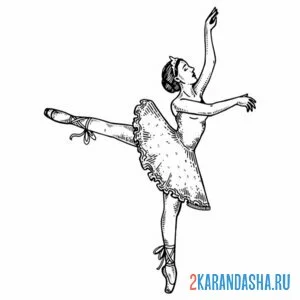 Раскраска настоящая балерина онлайн