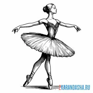 Раскраска балерина и пачка онлайн