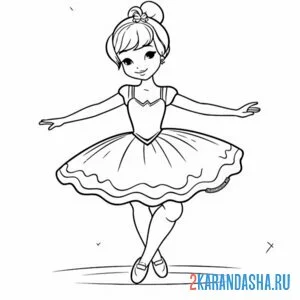 Раскраска балерина новое платье онлайн