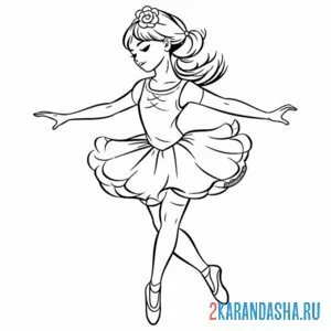 Раскраска балерина любительница онлайн