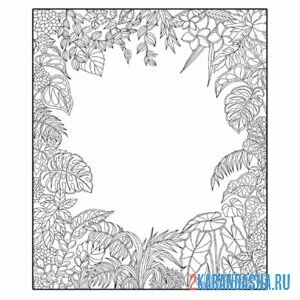 Раскраска фоновые листья пальмы онлайн