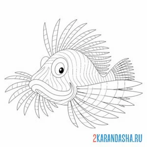 Раскраска крылатка рыбка онлайн