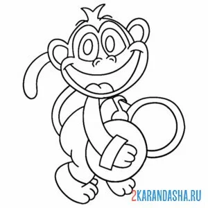 Раскраска улыбающиеся твари marchin monkey онлайн