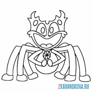 Раскраска улыбающиеся твари snidey spidey онлайн