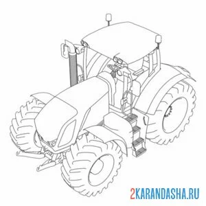 Раскраска трактор на колесах онлайн