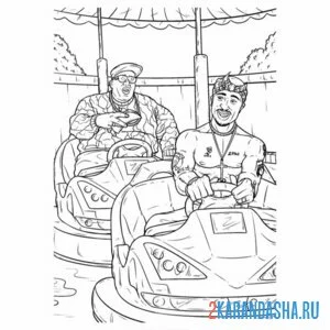 Распечатать раскраску гта (gta) катание на машинках на А4