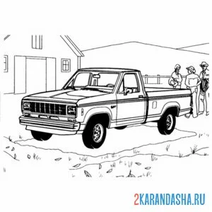 Распечатать раскраску пикап гта (gta) на А4