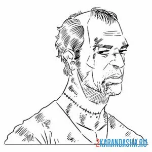 Распечатать раскраску trevor philips gta v на А4