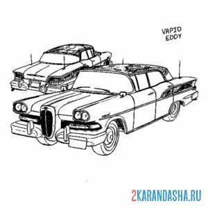 Распечатать раскраску vapid машина гта на А4