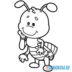 Раскраска смешной муравей онлайн
