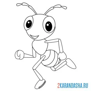 Раскраска бег спортсмена муравья онлайн