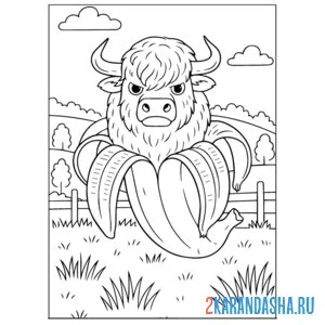 Распечатать раскраску bulliccinni-bananini на А4