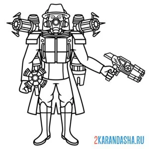 Распечатать раскраску мафия скибиди мутант на А4