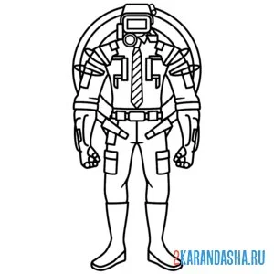 Распечатать раскраску камерамэн ch4d на А4