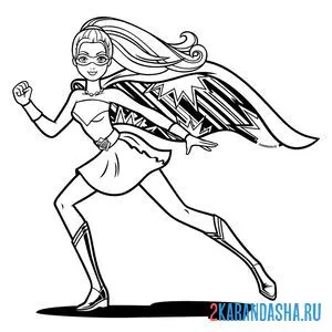 Раскраска барби супер принцесса герой онлайн