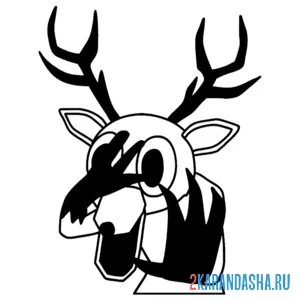 Раскраска 99 ночей в лесу олень тень