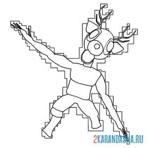 Раскраска 99 ночей в лесу пугающий deer