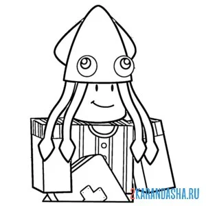 Раскраска 99 ночей в лесу squid kid