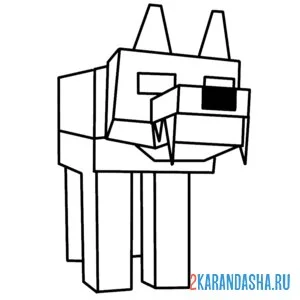 Раскраска 99 ночей в лесу опасный волк