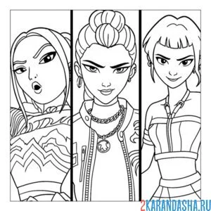 Раскраска главные героини кей-поп-охотницы на демонов