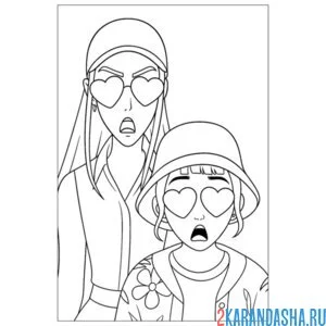 Раскраска зои и мира в шоке