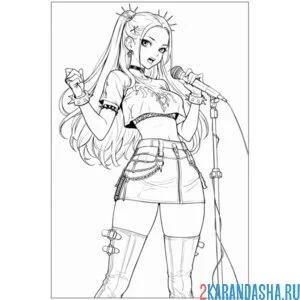 Раскраска мира поет на сцене хантрикс